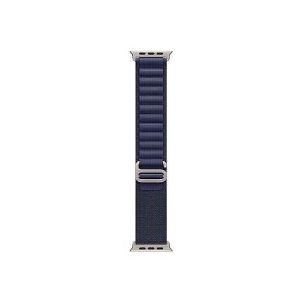 Apple Watch 49mm Loop: Navy Alpine Loop - Medium - Natural Titanium Finish
