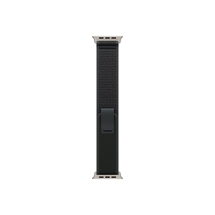 Apple Watch 49mm Loop: Black Trail Loop - M/L - Natural Titanium Finish