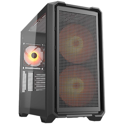 COUGAR | MX600 Mini RGB Black | PC Case | Mini Tower / Mesh Front Panel / 2 x 160mm + 1 x 120mm Fans / Transparent Left Panel