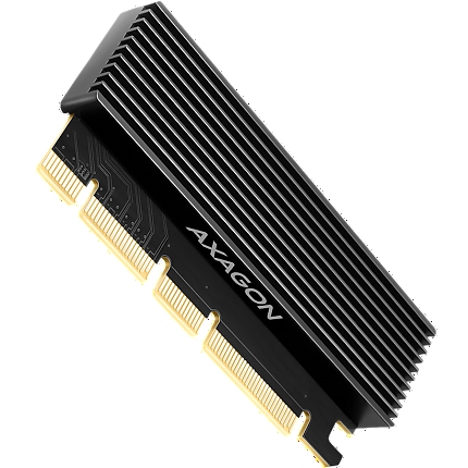 AXAGON PCEM2-XS PCI-E 3.0 16x - M.2 SSD NVMe, up to 80mm SSD, low profile, heatsink