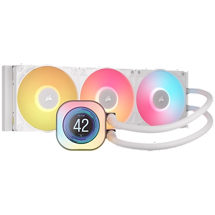 CORSAIR iCUE LINK TITAN 360 RX LCD White AIO, 360mm Radiator, Liquid CPU Cooler