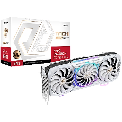 Asrock AMD Radeon RX7900XTX Taichi White 24GB OC, GDDR6, 384-bit, 3 x DisplayPort™ 2.1, 1 x HDMI™ 2.1, 3 x 8-pin Power Connectors, Recommended PSU 1000W