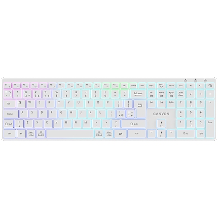 CANYON keyboard HKB-W11 UK/US RGB Dual Mode Wireless White