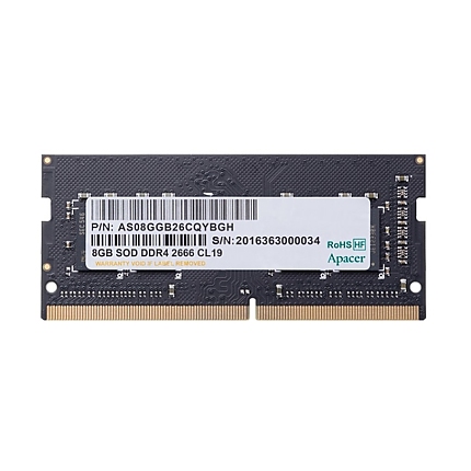 Apacer 8GB Notebook Memory - DDR4 SODIMM 2666 MHz, 1024x8