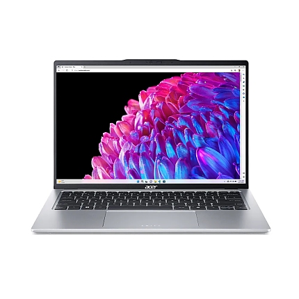 Acer Swift Go 14,SFG14-73-59KB, Intel Core Ultra 5,(up to 4.30GHz, 12MB), 14" 2.2K IPS (2240x1400) sRGB100% SlimBezel, 1*16GB LPDDR5X 6400MHz, 512GB PCIe NVMe SSD, Intel UMA, QHD Cam, WiFi 7, BT 6E, Backlit Kbd, No OS, Silver
