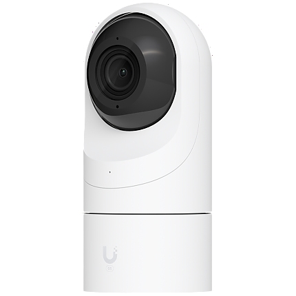 UBIQUITI G5 Flex; 2K (4MP) video resolution; Versatile table or ceiling mounting; 6 m (20 ft) IR night vision; AI event detections; Connect and power using PoE; Record audio with an integrated microphone; Weather-resistant (outdoor covered).