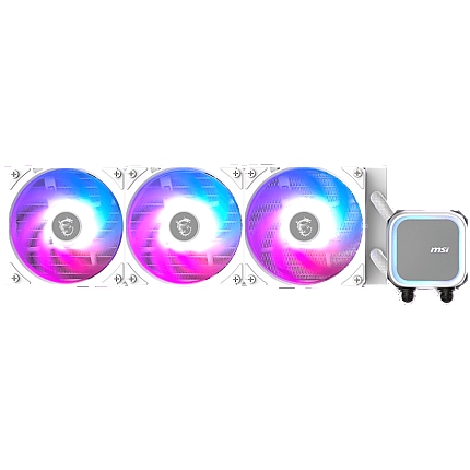 MSI MAG CORELIQUID A13 360 WHITE, 3x120mm Pre-installed ARGB Daisy Chain Fans, Replacable Top Cover, Copper Base Intel LGA 1700/1851, AMD AM5/AM4, 3Y Warranty