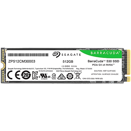 SSD SEAGATE BarraCuda 530 512GB M.2 2280-S2 PCIe Gen4 x4 NVMe 2.0, Read/Write: 7200/4300 MBps, TBW 300