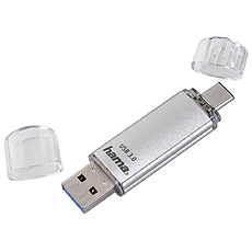 USB памет HAMA Тип USB-C Laeta 124163, 64GB, USB 3.1 Type-C, Сребрист