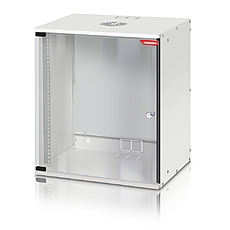 Formrack 19" Wall Mounted rack 12U SOHO 512/400mm, height: 582mm, loading capacity: 50kg., tempered glass door, 19" front rails