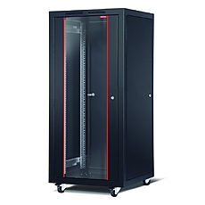 Formrack 19" Free standing rack 26U 600/600mm, height: 1386 mm, loading capacity: 600 kg, front tempered glass door, openable locking sides and back (does not include castor/feet group)