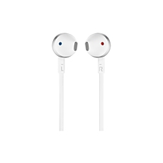 Слушалки тапи JBL T205, Бял/Сребрист