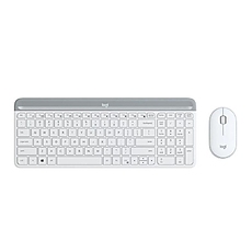 Kомплект безжични клавиатура с мишка Logitech MK470, Бяла