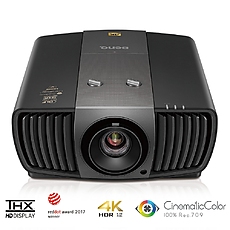 BenQ W11000H, DLP, 4K (3840x2160), 50 000:1, 2200 ANSI Lumens, Pro Cinema Projector, THX technology, CinematicColor, HDR, Horizontal and Vertical lens shift, 3D via HDMI 2.0a, 81% DCI-P3, Zoom 1.5x, VGA, HDMI, LAN, DC12V Trigger, 14.8 kg. BenQ W11000H, DLP, 4K (3840x2160), 50 000:1, 2200 ANSI Lumens, Pro Cinema Projector, THX technology, CinematicColor, HDR, Horizontal and Vertical lens shift, 3D via HDMI 2.0a, 81% DCI-P3, Zoom 1.5x, VGA, HDMI, LAN, DC12V Trigger, 14.8 kg.