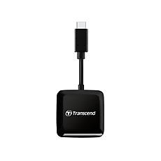 Transcend SD/microSD Card Reader, USB 3.2 Gen 1, Black, Type C