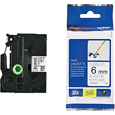 Brother TZe-FX211 Tape, Black on White, Flexible, 6mm, 8m