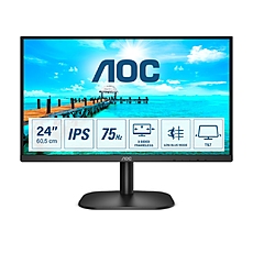 AOC 24B2XDA, 23.8" IPS WLED, 1920x1080@75Hz, 4ms GTG, 250cd/m2, 1000:1, DC20M:1, Adaptive Sync, FlickerFree, Low Blue Light, 2Wx2, Tilt, D-SUB, DVI, HDMI AOC 24B2XDA, 23.8" IPS WLED, 1920x1080@75Hz, 4ms GTG, 250cd/m2, 1000:1, DC20M:1, Adaptive Sync, FlickerFree, Low Blue Light, 2Wx2, Tilt, D-SUB, DVI, HDMI