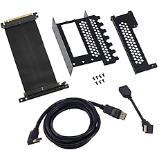 Универсален брекет и кабел за вертикален монтаж за видео карта CableMod PCIe x16, 1x DisplayPort, 1x HDMI кабел