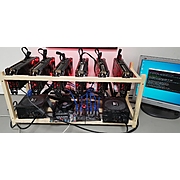 Копач за криптовалути с 6 GPU RX 6700XT 12GB