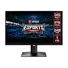 MSI Optix MAG251RX, 24.5", 1ms, 240Hz, IPS, FHD 1920x1080, AG, HDR 400, G-SYNC Compatible, FreeSync, Gaming OSD, 400 nits, 1000:1, DCR 100M:1, 2 x HDMI 2.0, DP 1.2a, 1x USB C (DP alt.), 1x Earphone, Tilt, Heigh Adj., VESA100, Frameless, 9S6-3BA37T-002 MSI Optix MAG251RX, 24.5", 1ms, 240Hz, IPS, FHD 1920x1080, AG, HDR 400, G-SYNC Compatible, FreeSync, Gaming OSD, 400 nits, 1000:1, DCR 100M:1, 2 x HDMI 2.0, DP 1.2a, 1x USB C (DP alt.), 1x Earphone, Tilt, Heigh Adj., VESA100, Frameless, 9S6-3BA37T-002