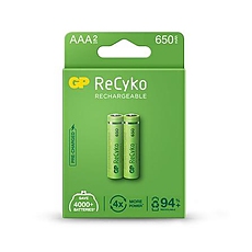 Акумулаторна Батерия GP R03 AAA 650mAh NiMH 65AAAHCE-EB2, 2 бр. в опаковка