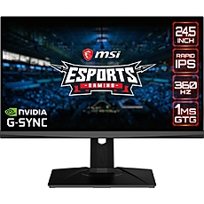 MSI Oculux NXG253R, 360Hz, Rapid IPS, 1ms, 24.5", FHD, NVIDIA G-SYNC, NVIDIA Reflex Latency Analyzer, Anti-Flicker and LBL, Mystic Light, 1x DP(1.4), 2x HDMI(2.0b), 1x Earphone out, 400 nits, 8bit, VESA100, USB3.2 hub, Heigh Adj. 130mm, 9S6-3BB07T-001 MSI Oculux NXG253R, 360Hz, Rapid IPS, 1ms, 24.5", FHD, NVIDIA G-SYNC, NVIDIA Reflex Latency Analyzer, Anti-Flicker and LBL, Mystic Light, 1x DP(1.4), 2x HDMI(2.0b), 1x Earphone out, 400 nits, 8bit, VESA100, USB3.2 hub, Heigh Adj. 130mm, 9S6-3BB07T-001