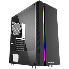 Chassis Apollo EN43125, ATX, M-ATX, Mini ITX, USB3.0x1 + USB2.0x2, Rainbow LED Stripe Frontpanel, Left Tempered Glass