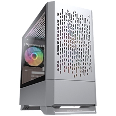 COUGAR MG140 Air RGB - White, Mini Tower, Mini ITX / Micro ATX, USB 3.0 x 2, USB 2.0 x 1, Mic x 1 / Audio x 1, RGB Button, 3x 120mm ARGB fans pre-installed, Built-in LED controller, Patterned Air Vents, 205 x 410 x 420 (mm)