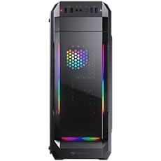 COUGAR MX331-T, Mid Tower, MiniITX/MicroATX/ATX, 204x481x443(mm), USB 3.0 x 2, USB 2.0 x 2, Mic x 1 / Audio x 1, RGB Control Button, Acyrlic with ARGB strips Front Panel, 120mm x 1(ARGB fan x1 pre-installed), 4mm Tempered Glass Left Panel, 5 Fans Max COUGAR MX331-T, Mid Tower, MiniITX/MicroATX/ATX, 204x481x443(mm), USB 3.0 x 2, USB 2.0 x 2, Mic x 1 / Audio x 1, RGB Control Button, Acyrlic with ARGB strips Front Panel, 120mm x 1(ARGB fan x1 pre-installed), 4mm Tempered Glass Left Panel, 5 Fans Max