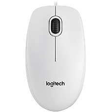 LOGITECH B100 Wired Mouse - WHITE - USB - B2B