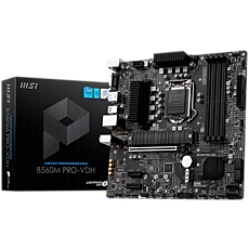 MSI B560M PRO-VDH,m-ATX,Socket 1200,Intel B560 Chipset,4 DIMMs Dual Channel DDR4 up to 5066(OC)MHz,1x PCIe x16 slot,2x M.2 slot,2x USB 3.2 Gen 2,2x USB 3.2 Gen 1,2x USB 2.0,1x HDMI,1x DP,1x VGA,2.5G LAN, 7.1 Audio,3y warranty MSI B560M PRO-VDH,m-ATX,Socket 1200,Intel B560 Chipset,4 DIMMs Dual Channel DDR4 up to 5066(OC)MHz,1x PCIe x16 slot,2x M.2 slot,2x USB 3.2 Gen 2,2x USB 3.2 Gen 1,2x USB 2.0,1x HDMI,1x DP,1x VGA,2.5G LAN, 7.1 Audio,3y warranty