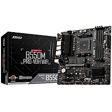 MSI B550M PRO-VDH WIFI,m-ATX,Socket AM4,AMD B550 Chipset,4 DIMMs,Dual Channel DDR4 up to 4400+(OC)MHz,1x PCIe 4.0/3.0 x16 slot,2x M.2 slots,4x USB 3.2 Gen 1,2x USB 2.0,1x HDMI,1x DP,1x VGA,WiFi,1G LAN,7.1 Audio,3y warranty MSI B550M PRO-VDH WIFI,m-ATX,Socket AM4,AMD B550 Chipset,4 DIMMs,Dual Channel DDR4 up to 4400+(OC)MHz,1x PCIe 4.0/3.0 x16 slot,2x M.2 slots,4x USB 3.2 Gen 1,2x USB 2.0,1x HDMI,1x DP,1x VGA,WiFi,1G LAN,7.1 Audio,3y warranty