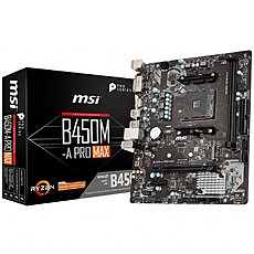 MSI Main Board Desktop B450M-A PRO MAX (B450, SAM4, 2xDDR4, 1xPCI-Ex16, 1xPCI-Ex1,6 x USB3.2, 6 x USB2.0, 4xSATA III, M.2, DVI-D, HDMI, GLAN, mATX, Retail) MSI Main Board Desktop B450M-A PRO MAX (B450, SAM4, 2xDDR4, 1xPCI-Ex16, 1xPCI-Ex1,6 x USB3.2, 6 x USB2.0, 4xSATA III, M.2, DVI-D, HDMI, GLAN, mATX, Retail)