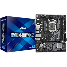 ASROCK Main Board Desktop H510M-HDV/M.2 (H510, S1200, 2xDDR4, 1xPCIe 4.0x16, 1xPCIe 3.0x1, 4 SATA3 , 1xM.2, 4x USB3.2 Gen1, 6xUSB2.0, VGA,DVI-D, HDMI, GLAN, mATX, Retail) ASROCK Main Board Desktop H510M-HDV/M.2 (H510, S1200, 2xDDR4, 1xPCIe 4.0x16, 1xPCIe 3.0x1, 4 SATA3 , 1xM.2, 4x USB3.2 Gen1, 6xUSB2.0, VGA,DVI-D, HDMI, GLAN, mATX, Retail)