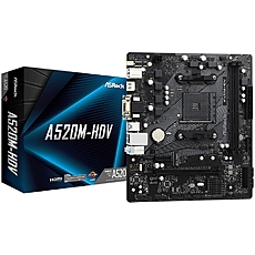 ASROCK Main Board Desktop A520M-HDV (AM4, 2xDDR4, PCIe 3.0 x16,PCIe 3.0 x1, M.2, 4 SATA3, D-Sub, DVI, HDMI, mATX, retail) ASROCK Main Board Desktop A520M-HDV (AM4, 2xDDR4, PCIe 3.0 x16,PCIe 3.0 x1, M.2, 4 SATA3, D-Sub, DVI, HDMI, mATX, retail)