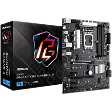 ASROCK Main Board Desktop Z690 Phantom Gaming 4 (S1700, Z690, 4x DDR4, 2x PCIe x16, 3x PCIe x1, 4x SATA3 6.0Gb/s, 2x m.2 PCIe Gen4x4, RAID 0,1,5,10, 10x USB 3.2, 1x USB-C 1x RJ-45 2.5G Lan, HDMI, DP, ATX, Retail ASROCK Main Board Desktop Z690 Phantom Gaming 4 (S1700, Z690, 4x DDR4, 2x PCIe x16, 3x PCIe x1, 4x SATA3 6.0Gb/s, 2x m.2 PCIe Gen4x4, RAID 0,1,5,10, 10x USB 3.2, 1x USB-C 1x RJ-45 2.5G Lan, HDMI, DP, ATX, Retail