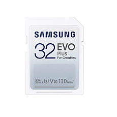 Samsung 32GB SD Card EVO Plus, Class10, Transfer Speed up to 130MB/s