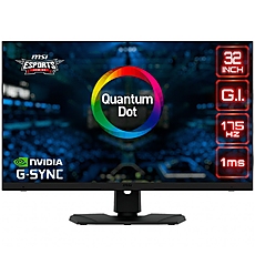 MSI Optix MPG321QRF-QD Gaming Monitor, 32" 175Hz, WQHD (2560 x 1440) 16:9, Rapid IPS Anti-glare, Quantum Dot, 1ms, 400nits, 1000:1, 178°/178°, HDR, G-sync Compatible, 1xDP, 2xHDMI, 1xType-C, 3xUSB 3.2 Type A, 1xEarphone out, Adjustable Stand, 3Y MSI Optix MPG321QRF-QD Gaming Monitor, 32" 175Hz, WQHD (2560 x 1440) 16:9, Rapid IPS Anti-glare, Quantum Dot, 1ms, 400nits, 1000:1, 178°/178°, HDR, G-sync Compatible, 1xDP, 2xHDMI, 1xType-C, 3xUSB 3.2 Type A, 1xEarphone out, Adjustable Stand, 3Y