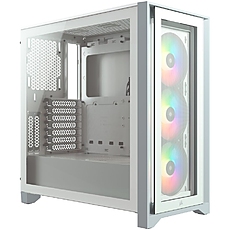 CORSAIR iCUE 4000X RGB Tempered Glass Mid-Tower ATX Case — White
