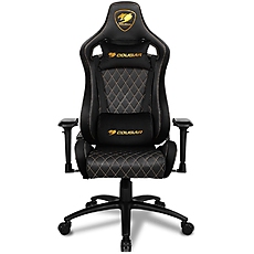 COUGAR Armor S ROYAL Gaming Chair, Full Steel Frame, 4D adjustable arm rest, Gas lift height adjustable, 180Вє seat back adjustable, Head and Lumbar Pillow, High density mold shaping foam, Premium PVC leather,Weight Capacity-120kg,Product Weight-21kg