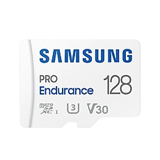 Samsung 128 GB micro SD PRO Endurance, Adapter, Class10, Waterproof, Magnet-proof, Temperature-proof, X-ray-proof, Read 100 MB/s - Write 40 MB/s