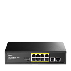 Суич Cudy FS1010P, 8 портов, 10/100, PoE+ Switch 150W, 2 x Uplink порта
