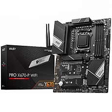 MSI PRO X670-P WIFI, ATX, Socket AM5, 4x DDR5, 3x PCI-E x16 slots, 4x M.2 slots, 1x HDMI, 2x DP (1x Type-C), 4x USB 3.2 Gen1, 2x USB 3.2 Gen2, 1x USB 3.2 Gen2, 1x USB 3.2 Gen2x2, Type-C, 7.1 HD Audio, 2.5G LAN, Wi-Fi 6E, BT, 3Y MSI PRO X670-P WIFI, ATX, Socket AM5, 4x DDR5, 3x PCI-E x16 slots, 4x M.2 slots, 1x HDMI, 2x DP (1x Type-C), 4x USB 3.2 Gen1, 2x USB 3.2 Gen2, 1x USB 3.2 Gen2, 1x USB 3.2 Gen2x2, Type-C, 7.1 HD Audio, 2.5G LAN, Wi-Fi 6E, BT, 3Y