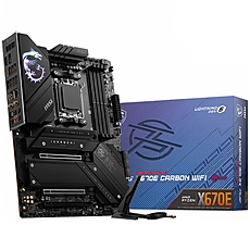 MSI MPG X670E CARBON WIFI, ATX, Socket AM5, 4x DDR5, Type-C DP, 3x PCI-E x16 slots, 4x M.2 slots, 1x HDMI, 2x DP (1x Type-C), 6x USB 3.2 Gen2, 1x USB 3.2 Gen2, 1x USB 3.2 Gen2x2, 2x USB 2.0, Type-C, 7.1 HD Audio, 2.5Gbps LAN, Wi-Fi 6E, BT, 3Y MSI MPG X670E CARBON WIFI, ATX, Socket AM5, 4x DDR5, Type-C DP, 3x PCI-E x16 slots, 4x M.2 slots, 1x HDMI, 2x DP (1x Type-C), 6x USB 3.2 Gen2, 1x USB 3.2 Gen2, 1x USB 3.2 Gen2x2, 2x USB 2.0, Type-C, 7.1 HD Audio, 2.5Gbps LAN, Wi-Fi 6E, BT, 3Y
