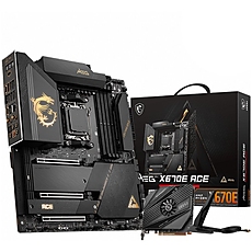MSI MEG X670E ACE, E-ATX, Socket AM5, 4x DDR5, 3x PCIe 3.0 16 slots, 4x M.2 slots, 9x USB 3.2 Gen 2, 2x USB 3.2 Gen 2x2, Type-C, Type-C DP 1.4, 7.1 HD Audio, 10G LAN, WiFI 6E, BT, 3Y MSI MEG X670E ACE, E-ATX, Socket AM5, 4x DDR5, 3x PCIe 3.0 16 slots, 4x M.2 slots, 9x USB 3.2 Gen 2, 2x USB 3.2 Gen 2x2, Type-C, Type-C DP 1.4, 7.1 HD Audio, 10G LAN, WiFI 6E, BT, 3Y