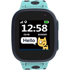 CANYON Kids smartwatch, 1.44 inch colorful screen,  GPS function, Nano SIM card, 32+32MB, GSM(850/900/1800/1900MHz), 400mAh battery, compatibility with iOS and android, Blue, host: 52.9*40.3*14.8mm, strap: 230*20mm, 42g