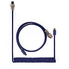 Кабел за клавиатура Keychron Coiled Aviator Custom USB Cable, USB-C - USB-C, Син