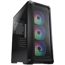 COUGAR Archon 2 Mesh RGB (Black), Mid Tower, 3x 120 ARGB Fans, RGB Button, 3mm Tempered Glass, Mini ITX / Micro ATX / ATX, USB 3.0 x 2, USB 2.0 x 1, Mic x 1 / Audio x 1