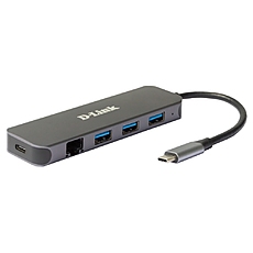 D-Link 5-in-1 USB-C Hub with Gigabit Ethernet/Power Delivery