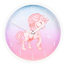 Детски стенен часовник Hama "Magical Unicorn", Диаметър 25 см, Безшумен